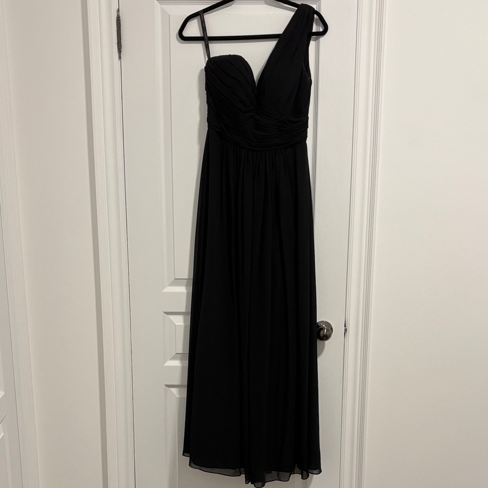 Bill Levkoff One Shoulder Black Dress